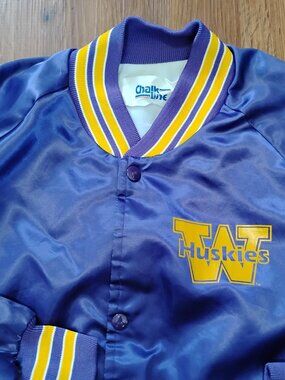 Vintage Chalk Line Washington Huskies Satin Bomber Jacket
